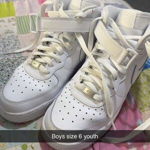 White high top Air Force ones